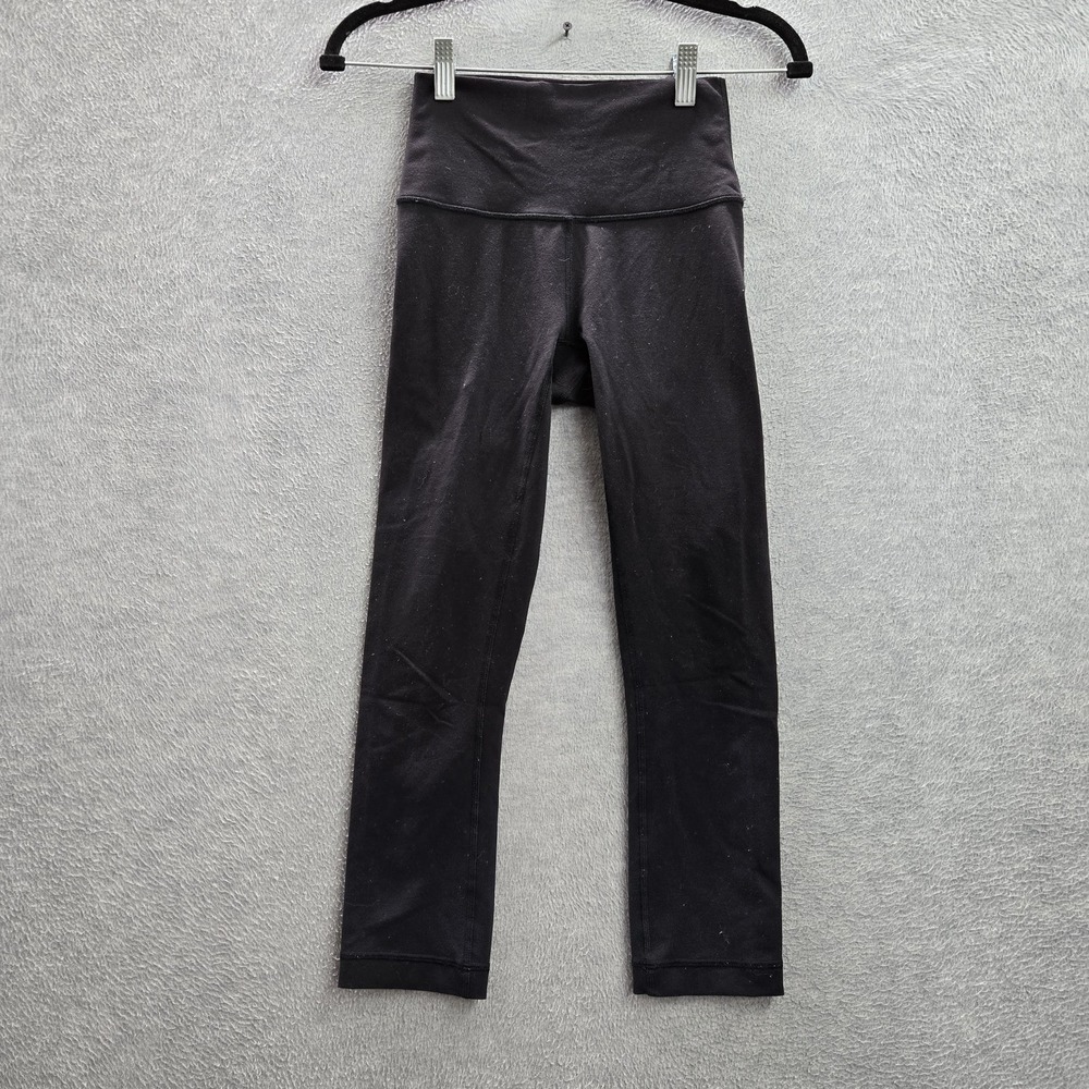 Lululemon Women Activewear Pants 2 Black Wunder Under Crop 21"‎ Inseam